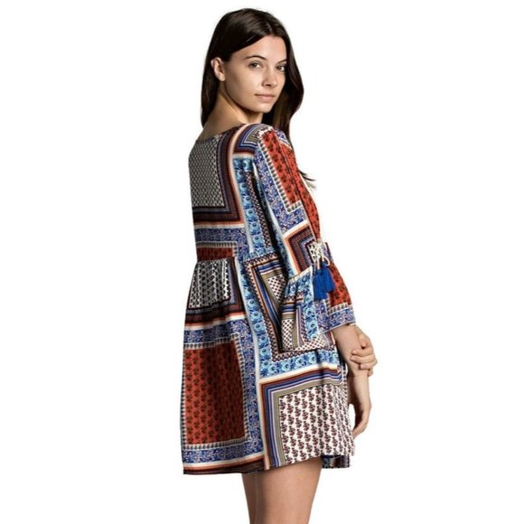 Kori America Tassel and Lace Dress, Orange Mix - Picture 4 of 4